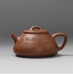 张生铭玉成窑全手工石瓢壶
