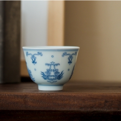 青花福寿千秋杯