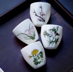 梅兰竹菊品茗杯-4个/套