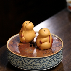 萌兔送福紫砂茶宠